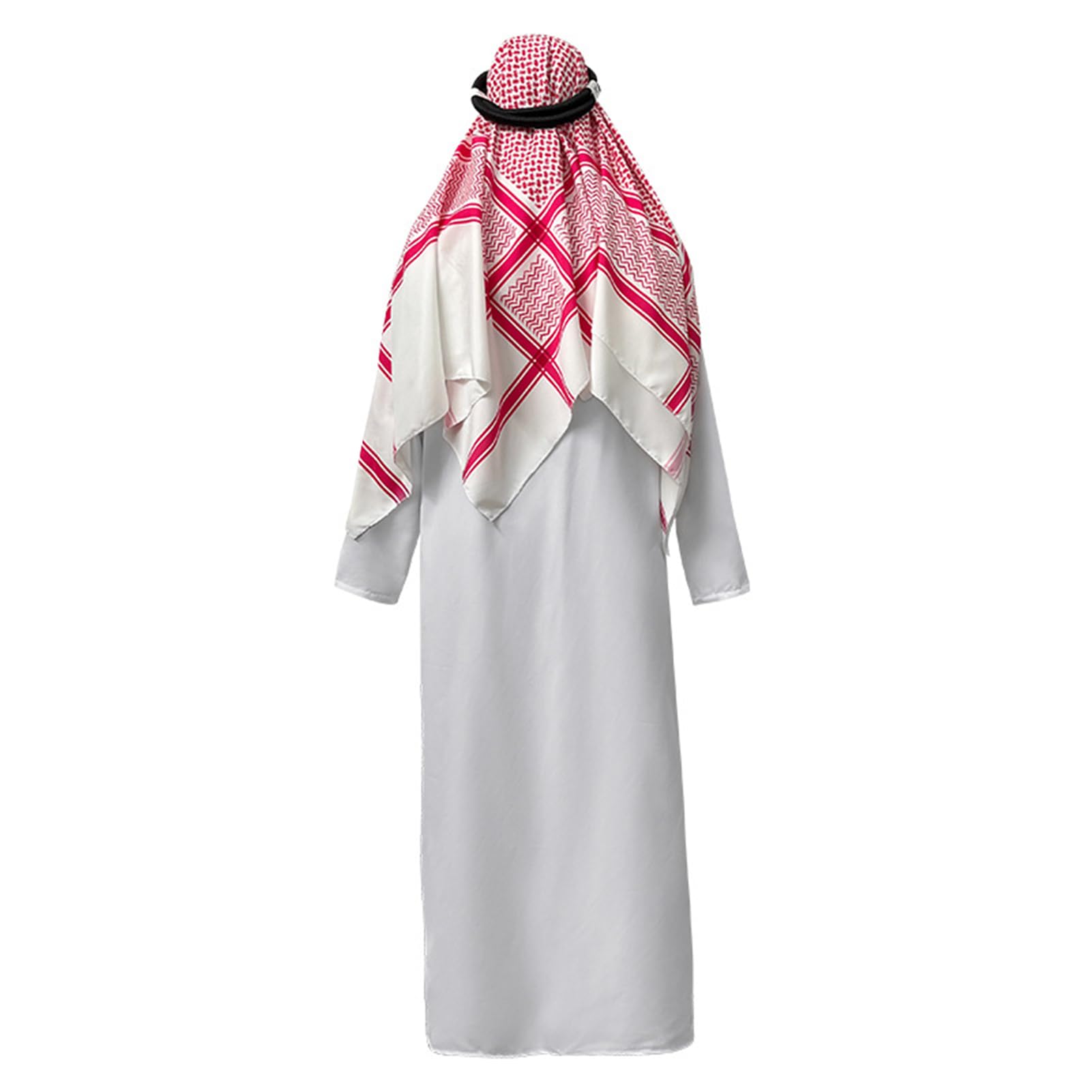 Kostium szejka arabskiego dla mężczyzn, solidny i wysokiej jakości biały arabski strój, delikatna tekstura, kostium cosplay na Halloween, karnawał, imprezy tematyczne, przebranie kulturalne, imprezy