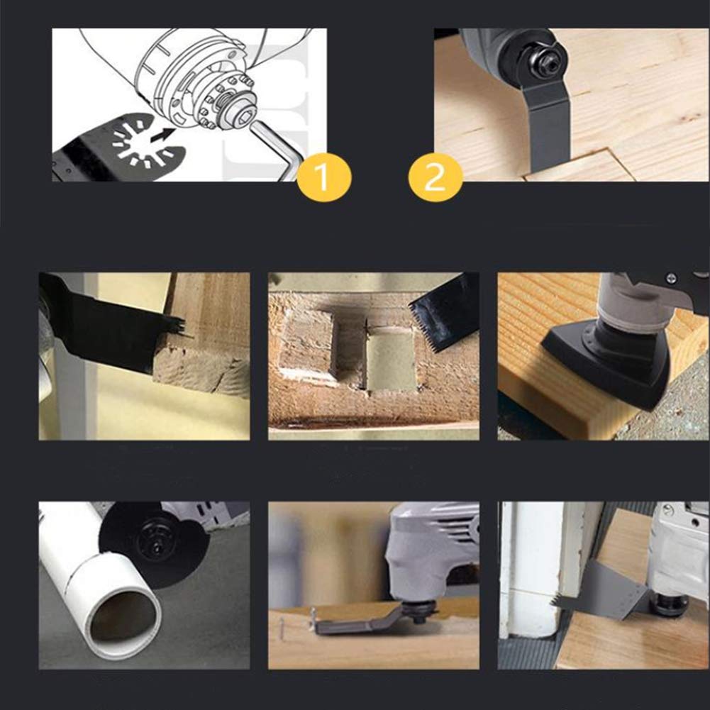 8 lame universali in acciaio al carbonio per taglio del legno, lame oscillanti per utensili multifunzione Fein, Dremel, Bosch, Makita, Dewalt