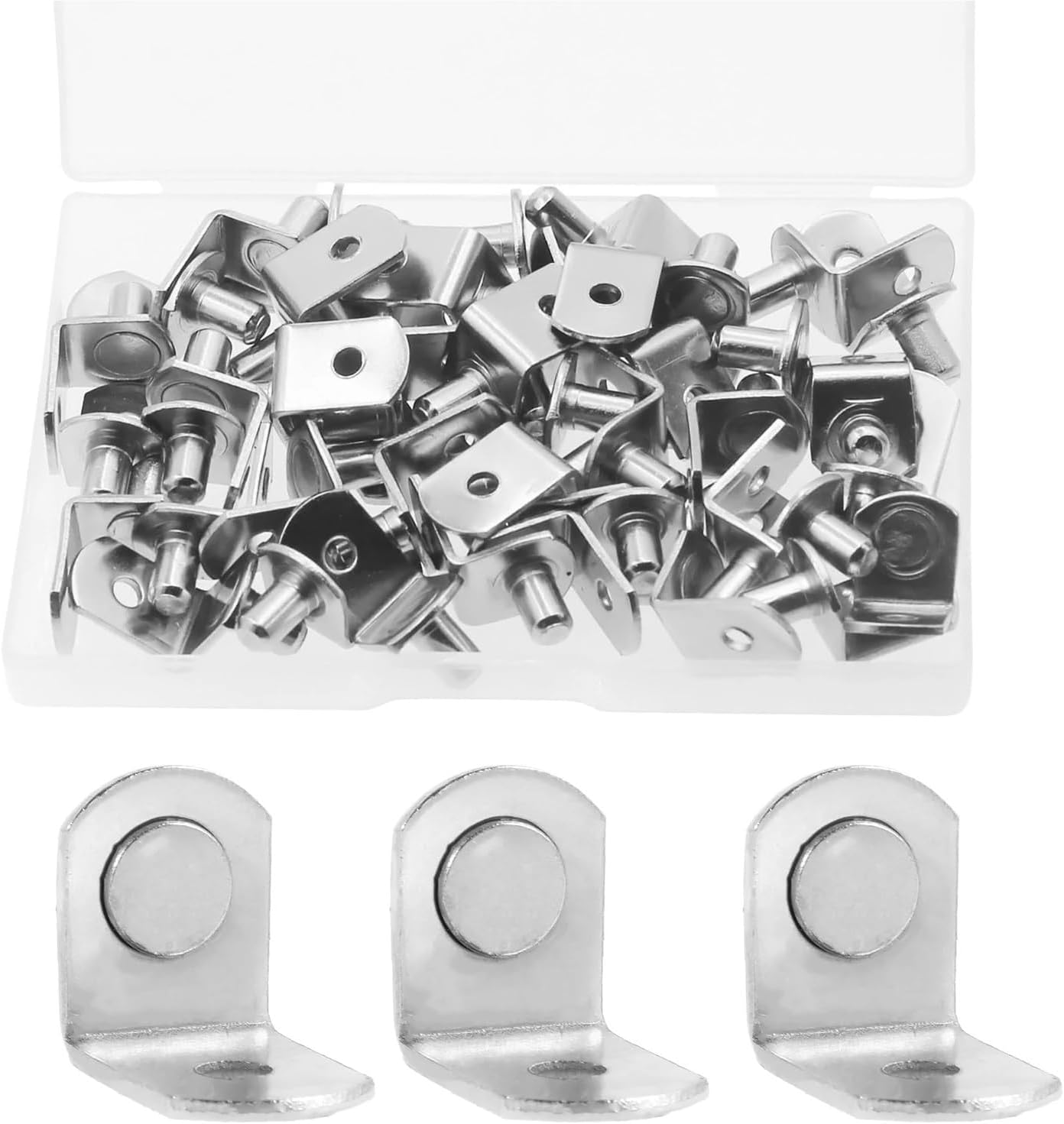 Shelf Pins 160Pcs L Shape Shelf Peg 6mm Metal Cabinet Support Pin Heavy Easy to Use Bracket Peg for Shelves Bookshelf Bookcase Cupboard(Non-Rubber Cover)