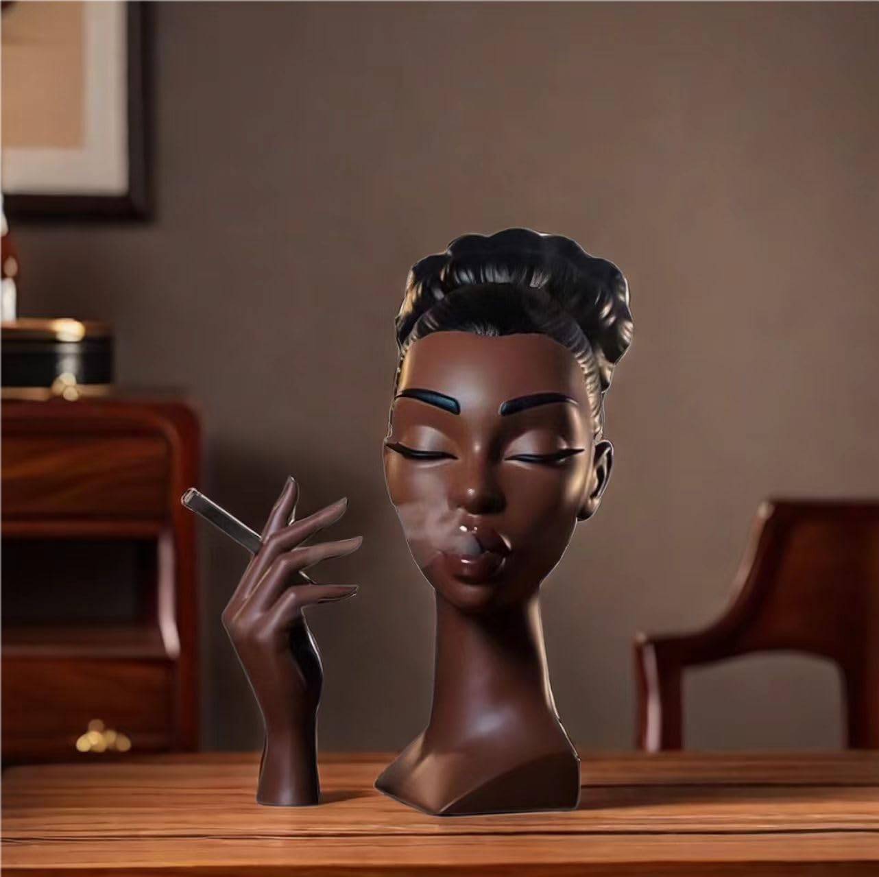 kdkfoksfk Headscents-Head Incense Burner Black Woman, Headscents Incense Holder Black Women, Face Head Scents Room Waterfall Decor, Cool Stuff for