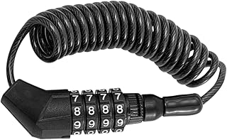 Vaguelly Bicycle Lock Mountain Bike Padlock Cycling Bike Coded Lock Rustproof 4-Digit Password Lock Motorcycle Riding Gear para bicicletas Bicycle Helmet Cable Zinc Alloy Outdoor