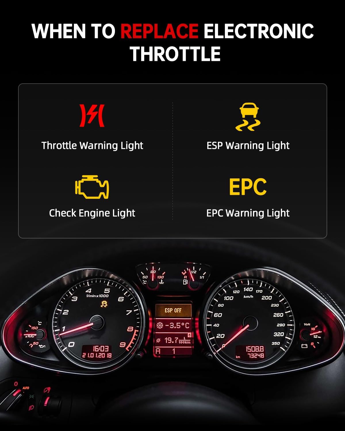 OKLPF Electronic Throttle Body Compatible with 2014-2020 Chevy Silverado 1500 2014-2021 Suburban Tahoe 14-21 GMC Sierra 1500 Limited 15-21 Yukon V8 5.3L Replace 12617792 TB1297 - Image 6