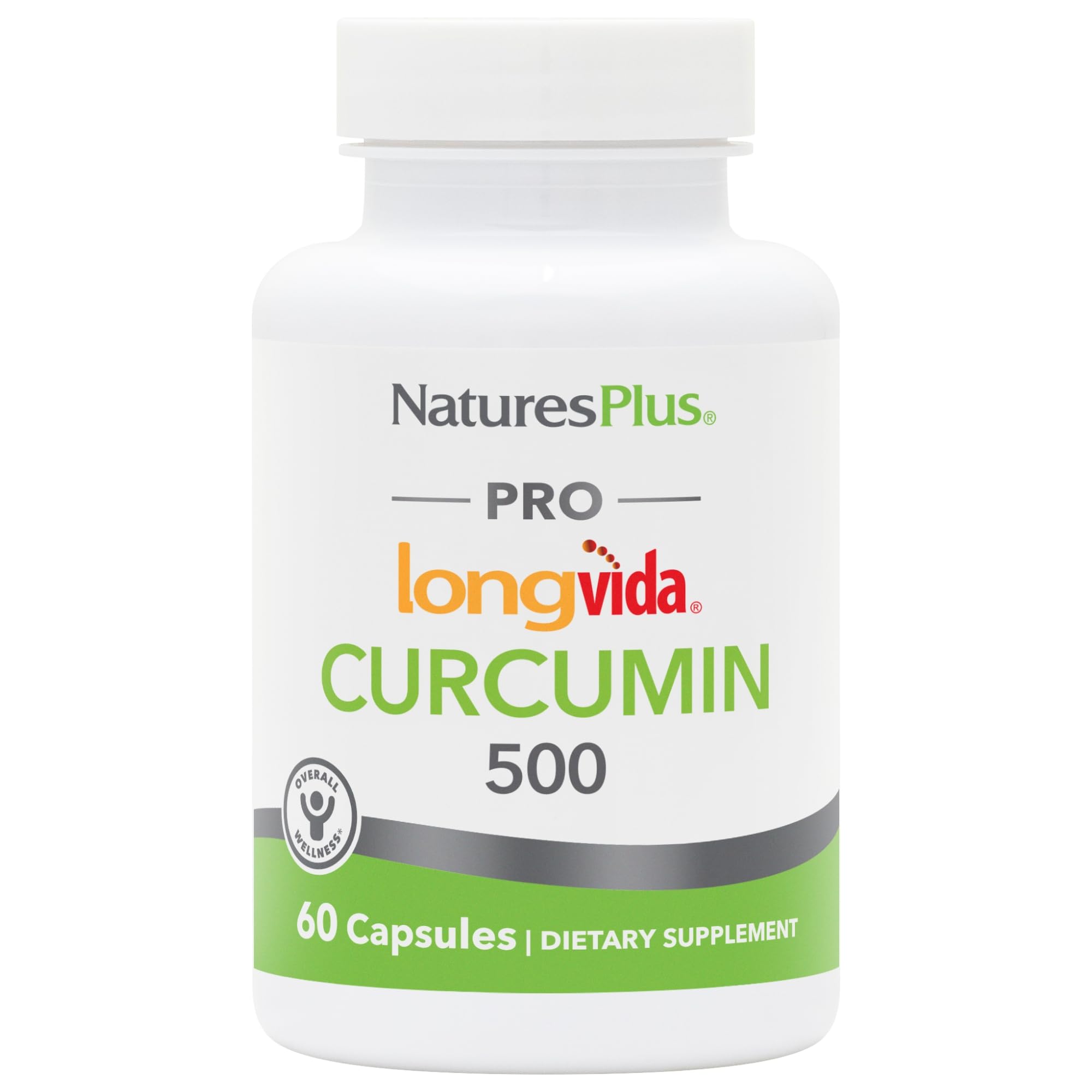 NaturesPlus PRO Longvida Curcumin 500 mg - 60 Capsules - Promotes Healthy Free Radical Protection - Non-GMO, Vegan & Gluten Free - 60 Servings