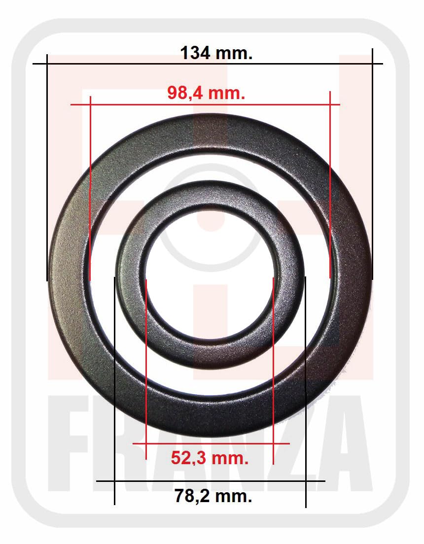 Franza - Kit 4 bruciatori Defendi per Whirlpool completi di piattelli spartifiamma 3 fuochi + tripla corona per cucina piano cottura 4 fuochi - Made in Italy - WR09/1