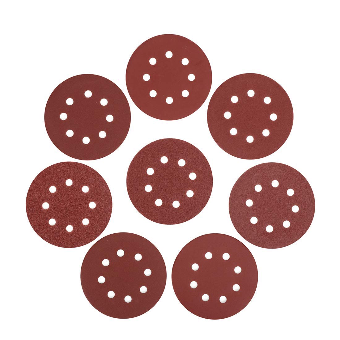 WORKPRO 80-Piece Sanding Disc Set，5-Inch 8-Hole Hook and Loop Sanding Discs, 60, 80, 100, 120, 180, 240, 320, 400 Assorted Grits Sandpaper for Random Orbital Sander