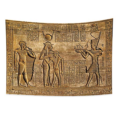 YONGFOTO 100x70cm Antiguo Egipto Tapiz, Tallas Jeroglíficas Tapices Faraones Egipcios Patrón Grabado Faraones Egipcios Tapiz por Sala Decoración Sofá Cubrir Alfombra Cover