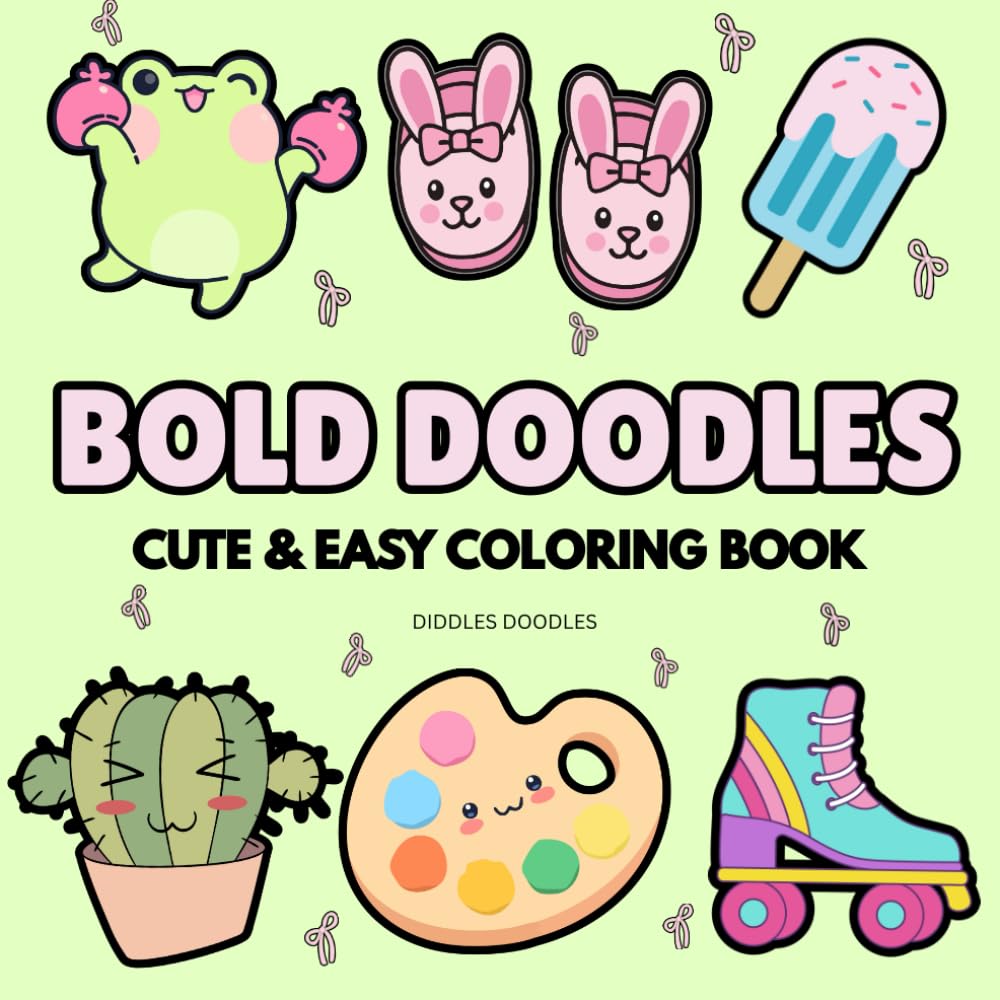 BOLD DOODLES: CUTE & EASY COLORING BOOK