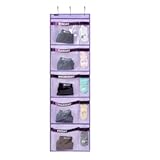 Weekly Kids Clothes Organizer Day of Week School Clothing Storage Monday to Friday Hanging Closet Organizer (Purple)