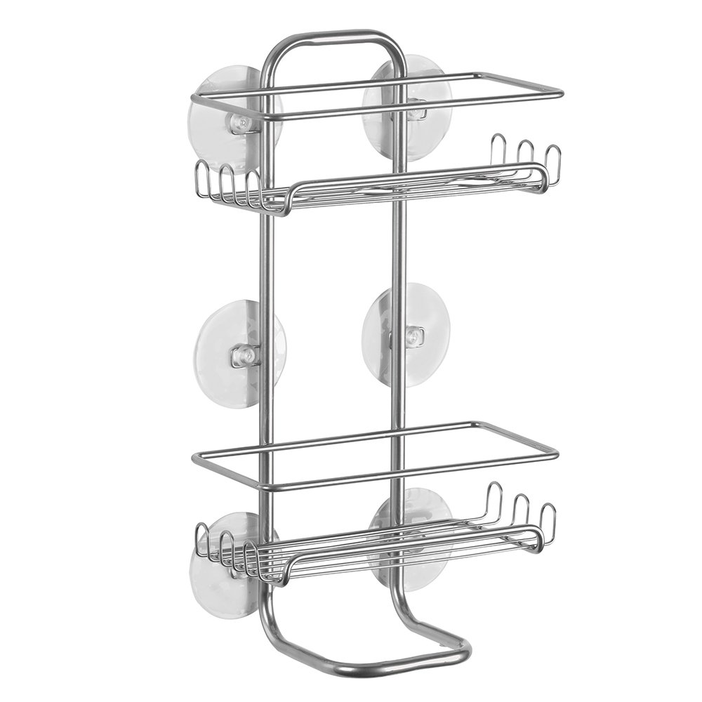 InterDesign Classico Suction Bathroom Shower Caddy Shelves for Shampoo