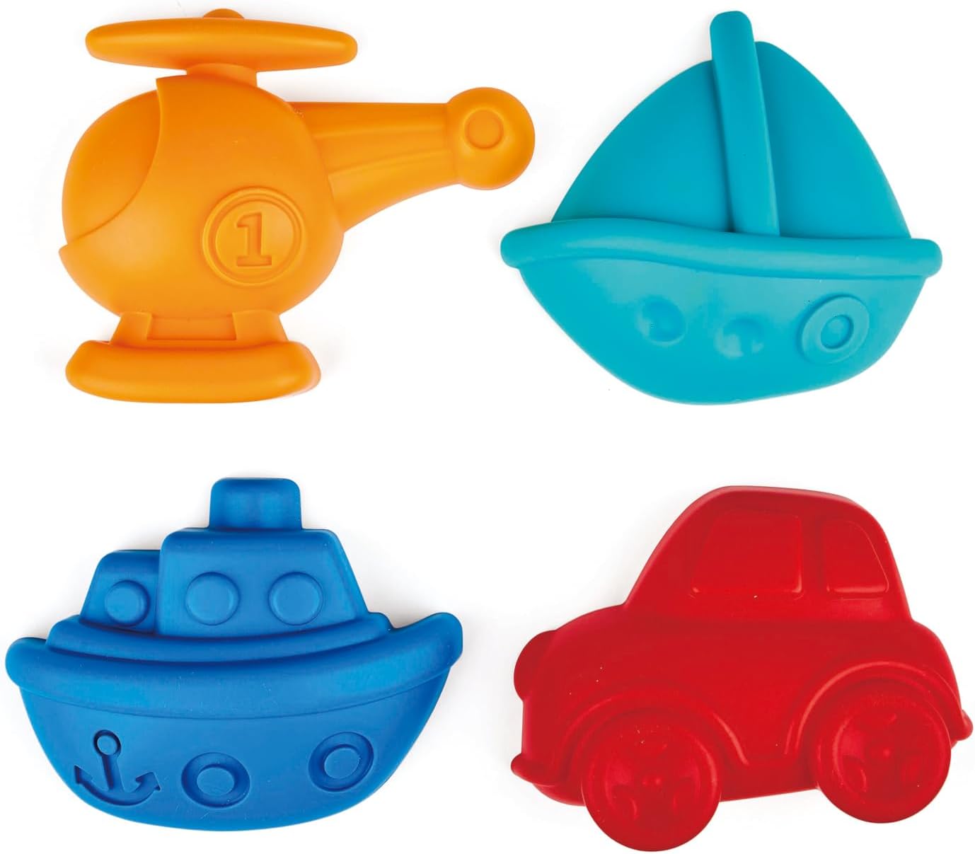 Hape 4-Pcs Beach Toy Travel Sand Shaper Mold Set Toys, Beach & Outdoor Toys, Beach Toy Set, Kids Beach Toys, Made From Non-Toxic Materials, For 18 Months & Up