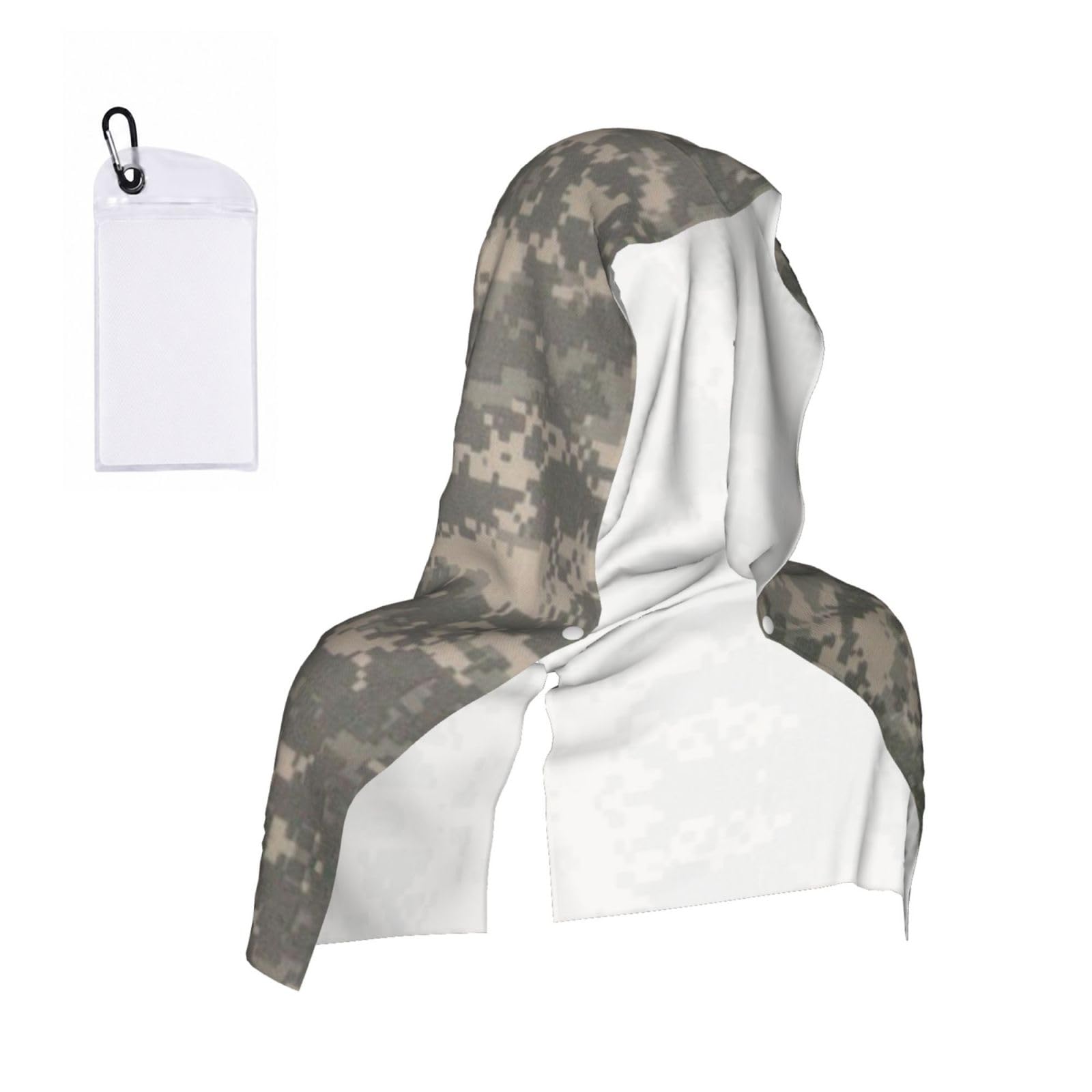 EZDLOWVBA Army Digital Camouflage Print 2 Pack Cooling Hoodie Towels,Sports Headscarf, Neck Wrap Scarf,Breathable Cooling Towel For Neck And Face, Travel, Swimming, Training