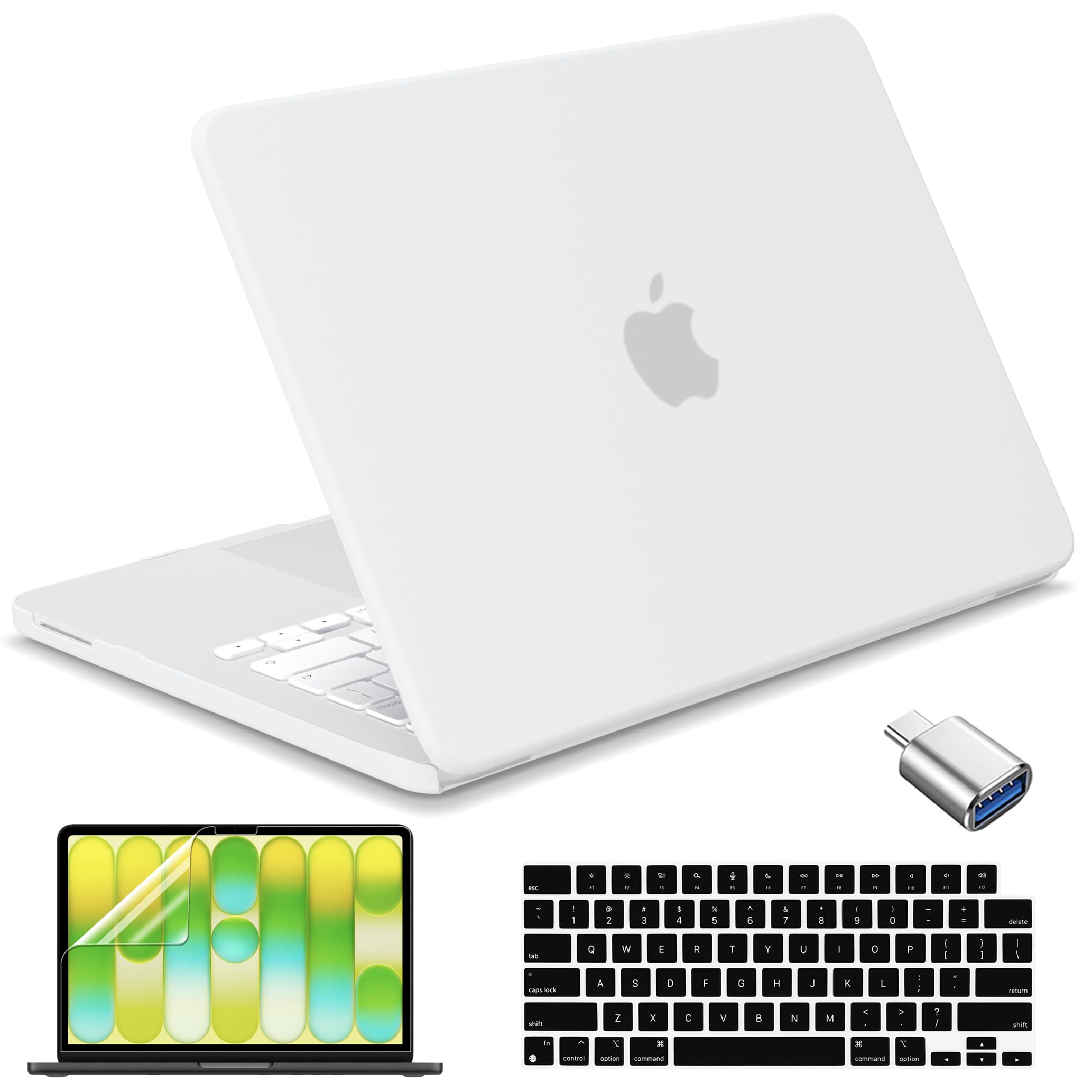 Custodia per MacBook Neo 13 pollici 2026, cover rigida antiurto ultra sottile con copertura per tastiera e pellicola protettiva per MacBook Neo 13" A3404, trasparente opaco