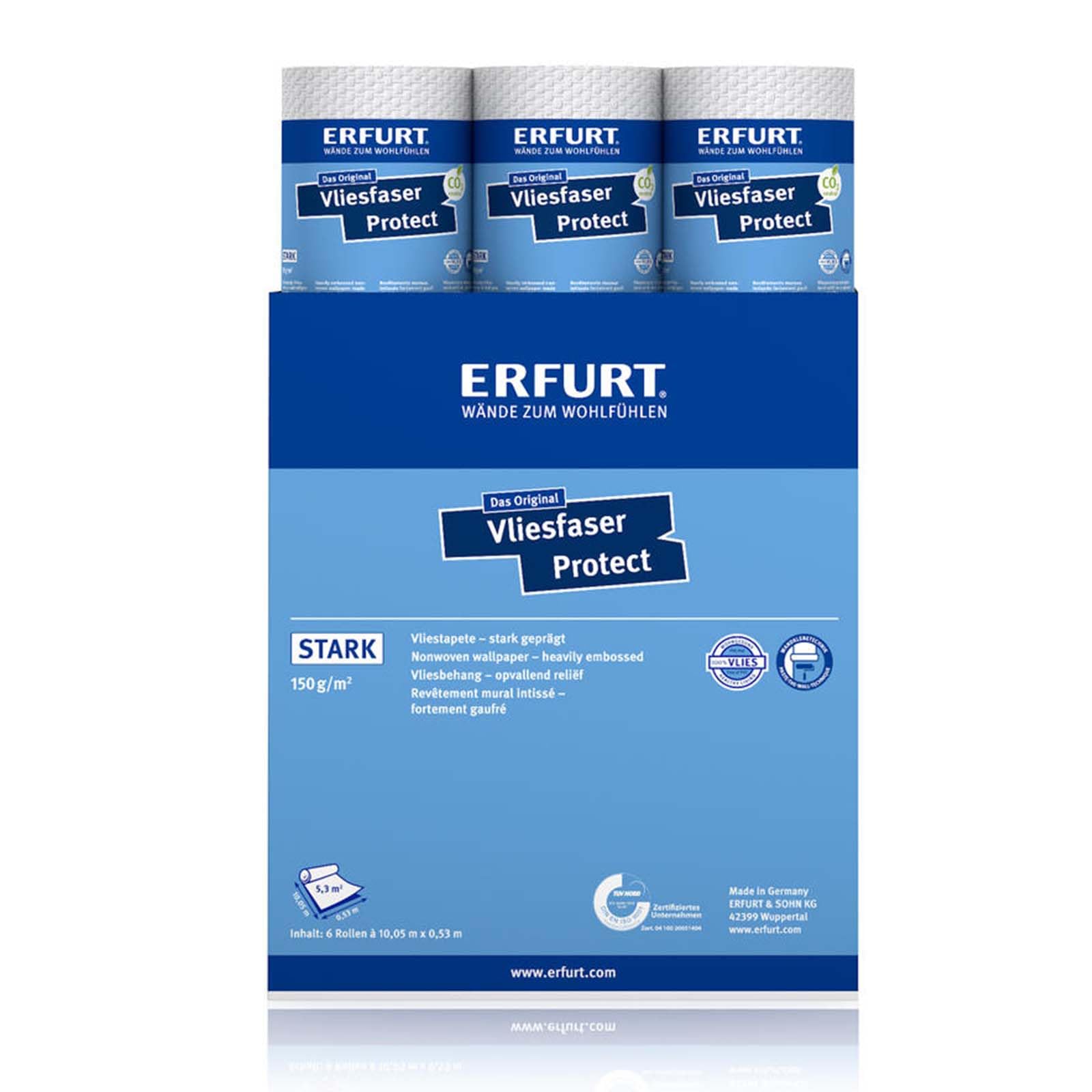 Erfurt Vliesfaser Protect 211 Vliestapete 10.05X0.53 Strukturtapete 6 Rollen 1004319