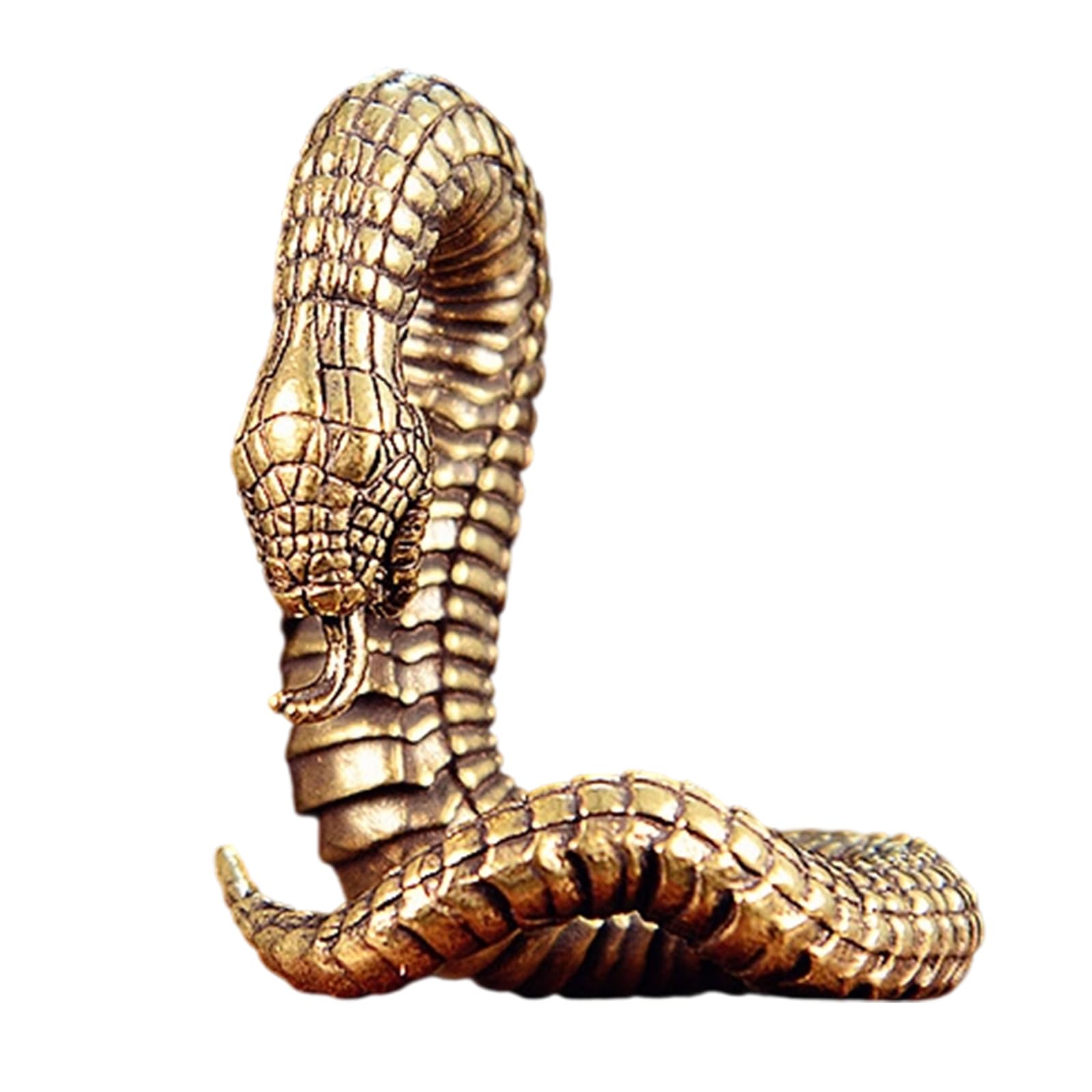 Snorvixre Tea Pet Antiqued Snake Statue Ornament Copper Snake Sculpture for Ceremony Desktop Decoration Copper Pet