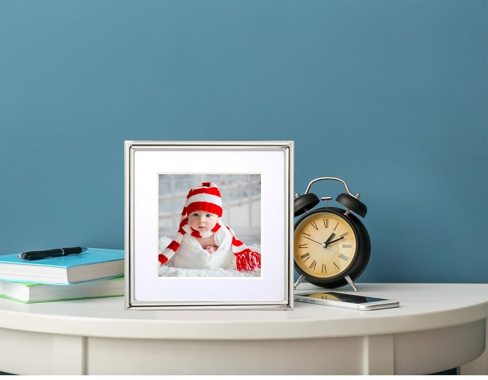 4℃フォトフレーム(SILVER) Amazon.com - YiPinYin 4x4'' Sqaure Simply Silver Metal