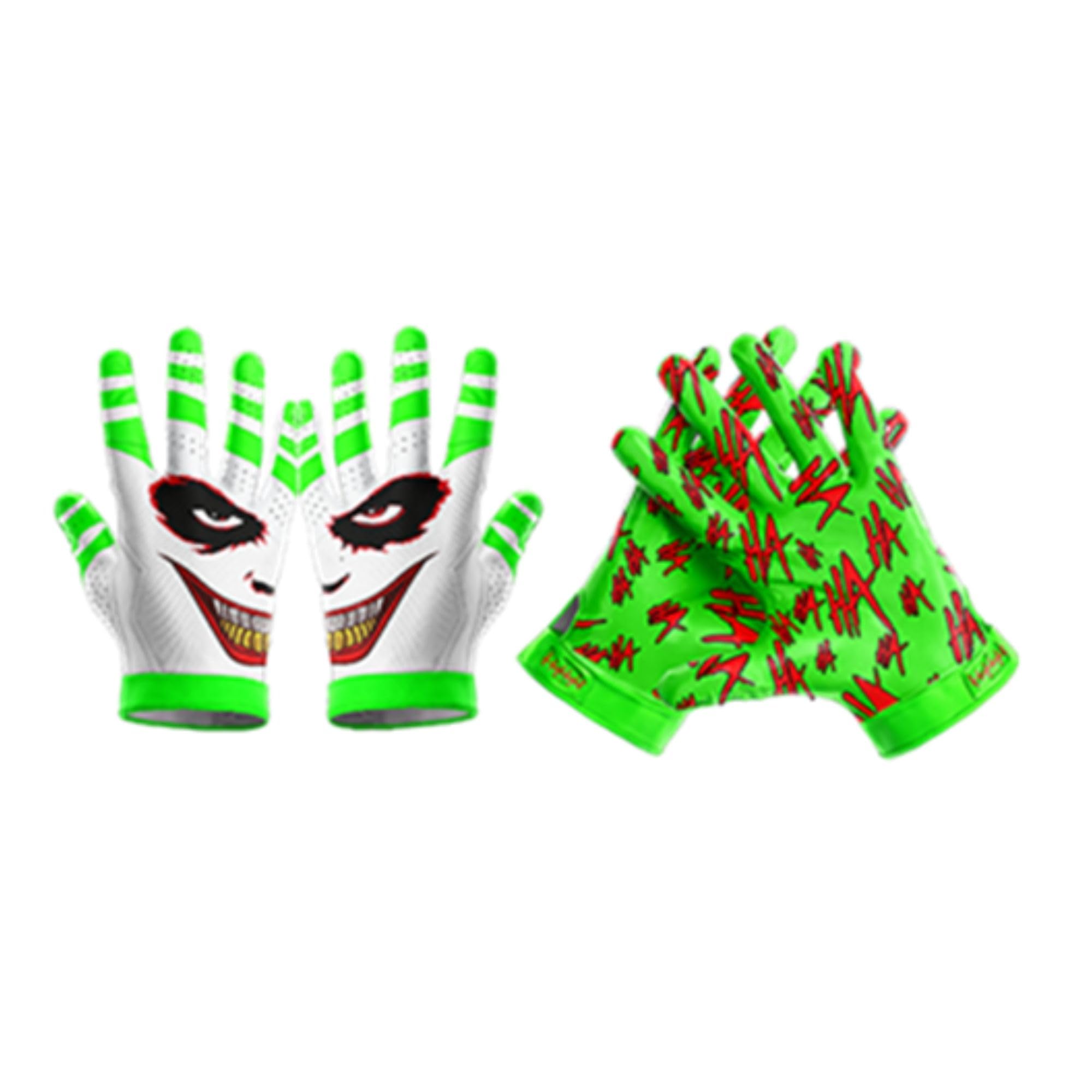 HIGHLIGHT FACTORY ATL HaHa “Clown Gold Grill”- Football Gloves for Youth and Adult - Ultra Grip Wide Receiver Gloves - Superior Support and Protection - Adult and Youth Sizes (Adult Small)