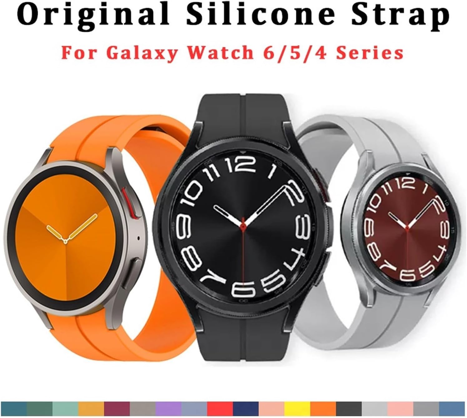 Silicone Strap for Samsung Watch 4/5/6 40 44mm 5 Pro 45mm Band Magnetic Buckle Galaxy Watch 4/6Classic 42 43MM 46 47MM Watchbands