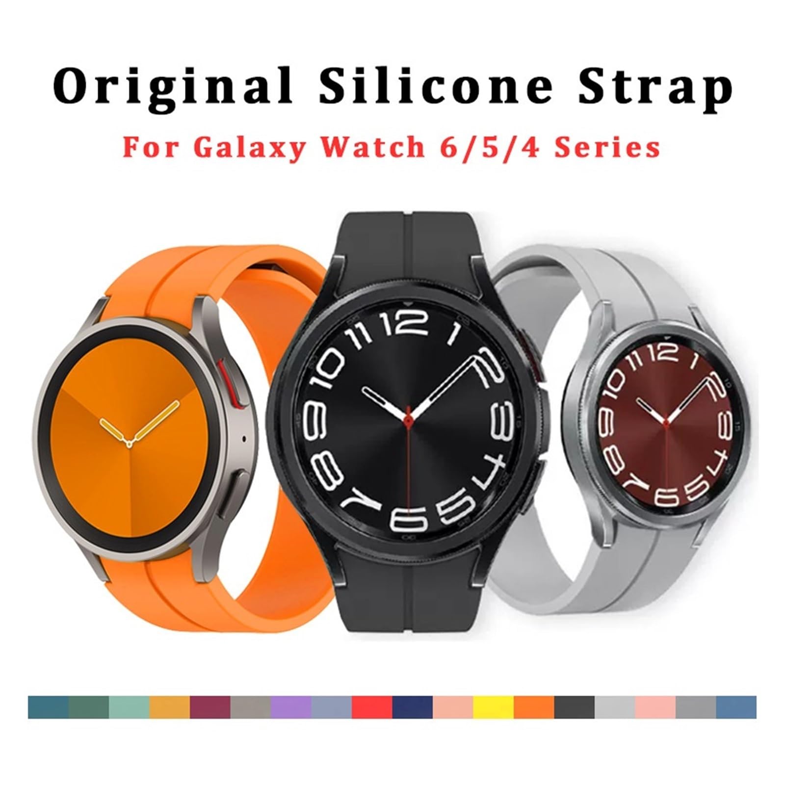 CZKE Bracelet en silicone pour Samsung Watch 4/5/6 40 44 mm 5 Pro 45 mm Boucle magnétique Galaxy Watch 4/6Classic 42 43 mm 46 47 mm