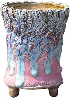 Cabilock Delicado Recipiente de vaso de flores feito à mão para vaso de flores feito à mão 1 unidade de cerâmica bruta de cerâmica suculenta (rosa)