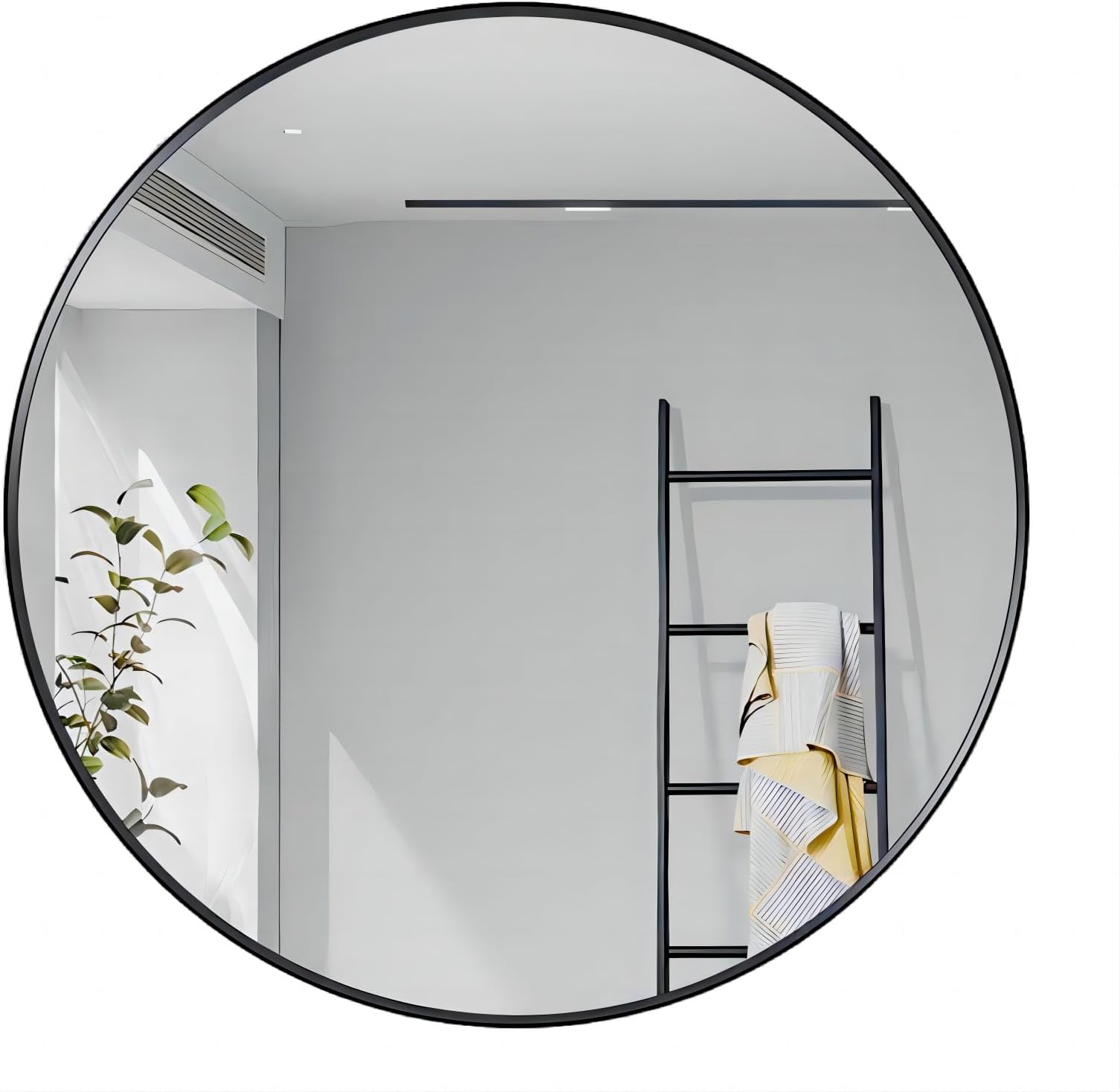Round Mirror for Bathroom, 60centimeter(24 inch) Black Mirror for Wall, Wall Mounted Vanity Mirror for Bathroom, Living Room, Wall Decor Mirror,Dressing mirror