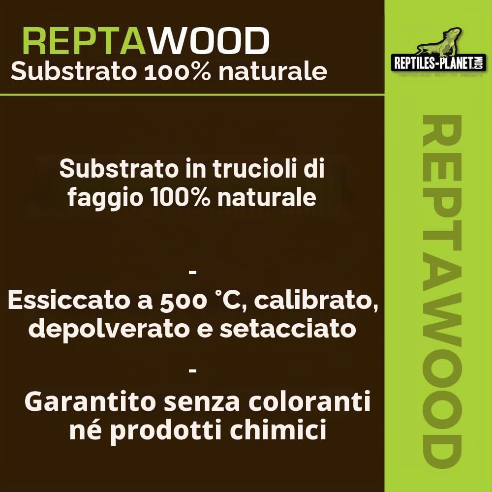 Reptiles Planet - Reptawood - Substrato Naturale per Terrario - Luminosità di Faggio - 18 Litri