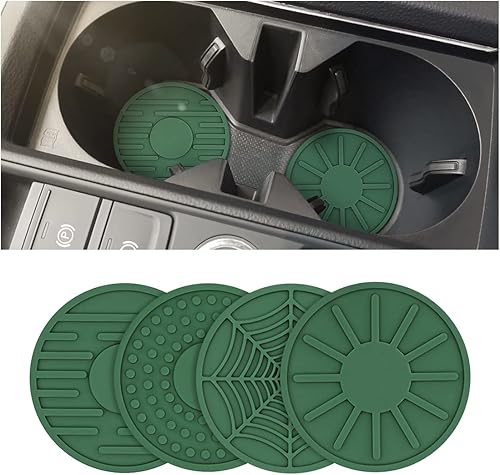 Miniatura 11 de 4 paquetes de posavasos para automóvil para portavasos, 2.68 pulgadas de silicona antideslizante para insertar en el portavasos del automóvil, Rojo