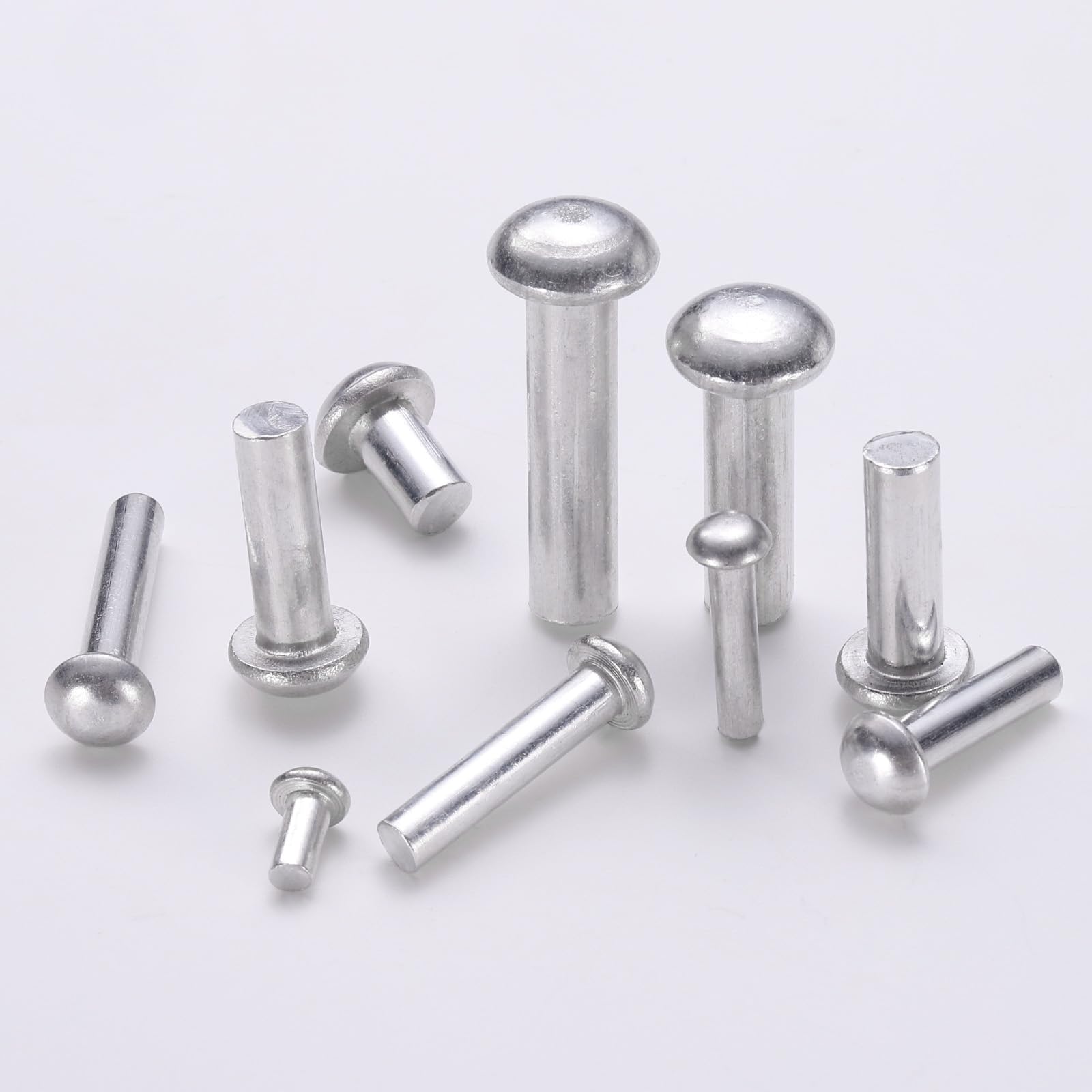 QUARKZMAN 50 Pcs Rivetti a Testa Bombata in Alluminio Solido, Diametro M6 x Lunghezza 12mm Rivetti a Testa Tonda in Alluminio per Riparazioni di Barche, Macchinari, Industria Automobilistica
