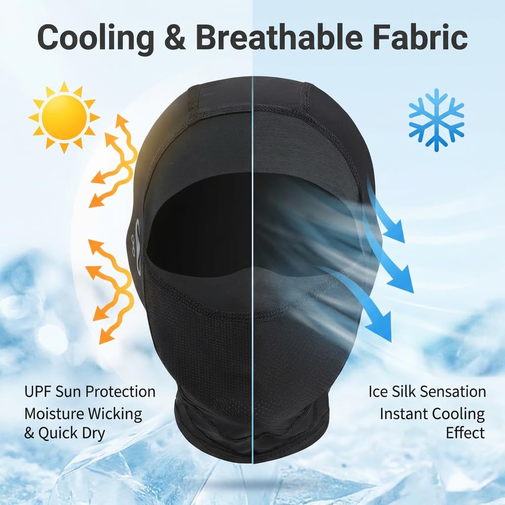 Cagoule Moto Été Respirante Hommes Femmes, Protection UV Balaclava Masque Cyclisme, Élastique Taille Unique pour Vélo et Activités de Plein Air