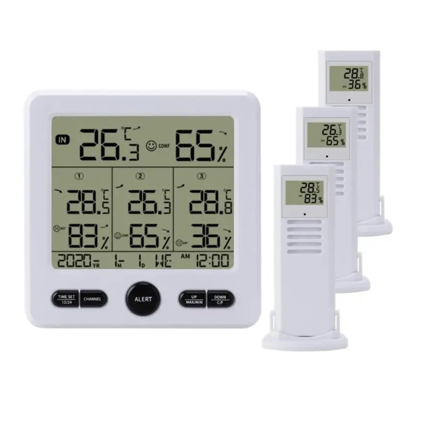 Termoigrometro Wi-Fi Accurato Sensore Termometro Stazione Meteorologica Misuratore Di Temperatura Funzione Calibrazione Preciso Veloce Monitoraggio In Tempo Reale(TS-6210-01)