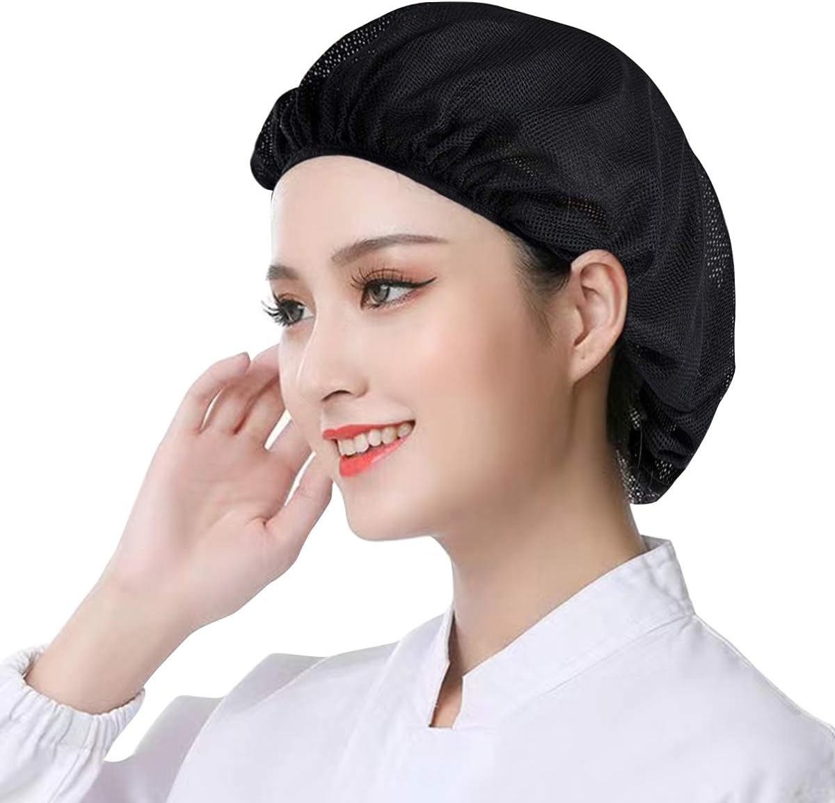 DXYAKY 6pcs Unisex Elastic Chef Hat Kitchen Cooking Hat Food Service Hair Nets Adjustable Mesh Cap - Image 2