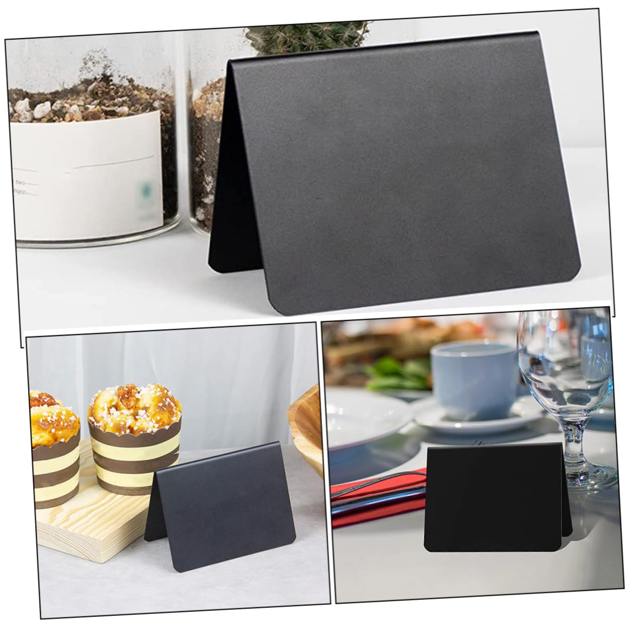 Gadpiparty 4 Sätze Blackboard -preisschild Stichworte Planke Schwarze Kreidetafel Kreidetafel-schild Tafelschild Preistafeln Zeichnen Tafeln Für Restaurants Pvc 15 Stücke * 4