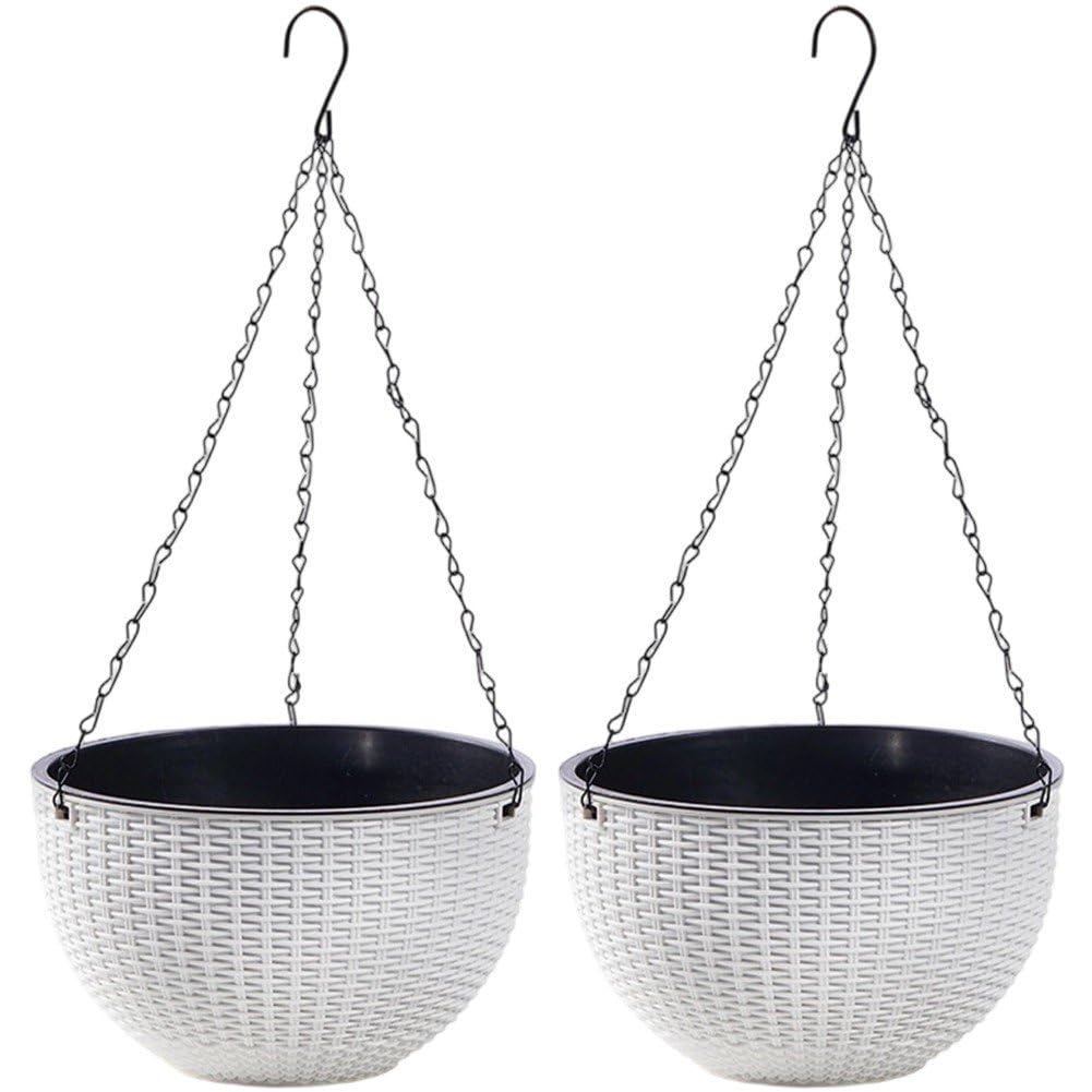 Panier suspendu en rotin tressé haut de gamme pour sublimer vos plantes d'intérieur set de 2