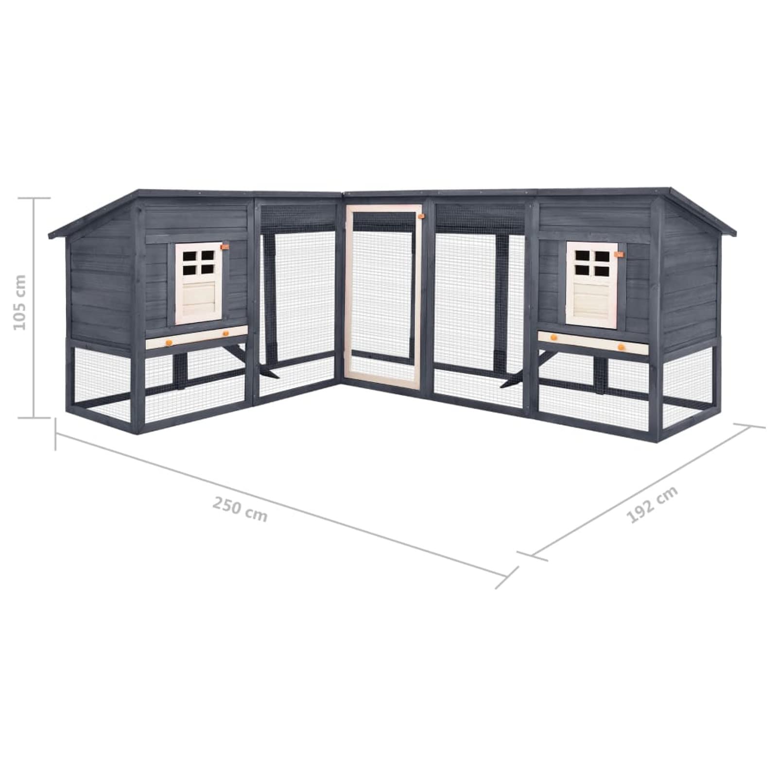 ShGaxin Jaula conejera de Exterior con Corral, Jaula Cobaya, Jaulas para Conejos, Jaula Hamster, Casa Conejo, Casita Conejo, Conejo, Madera Abeto Gris Blanco