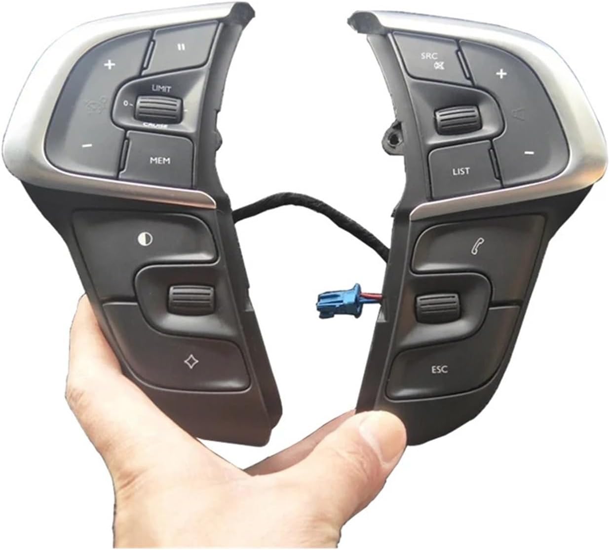 Auto Parts Cruise Control Buttons Car Steering Wheel Phone Volume Control Switch Compatible with Citroen C4L DS4 2013-2016 98084115ZD