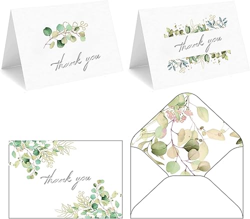 Miniatura 4 de Paquete de 48 tarjetas de agradecimiento con sobres y calcomanías, diseño de estilo plateado de 6 x 4 pulgadas, notas en blanco para compromiso,