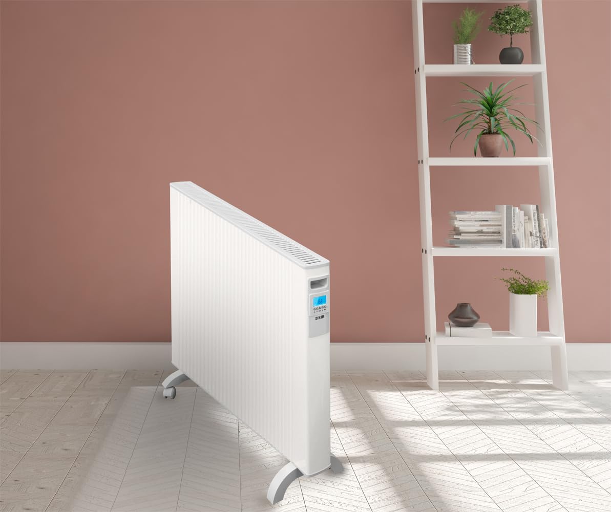 HJM Emisor Térmico de Bajo Consumo AMS 1500, Calor Rápido, Programación 24/7, Funciones de Ahorro, Turbo Programable, 1500W, Blanco