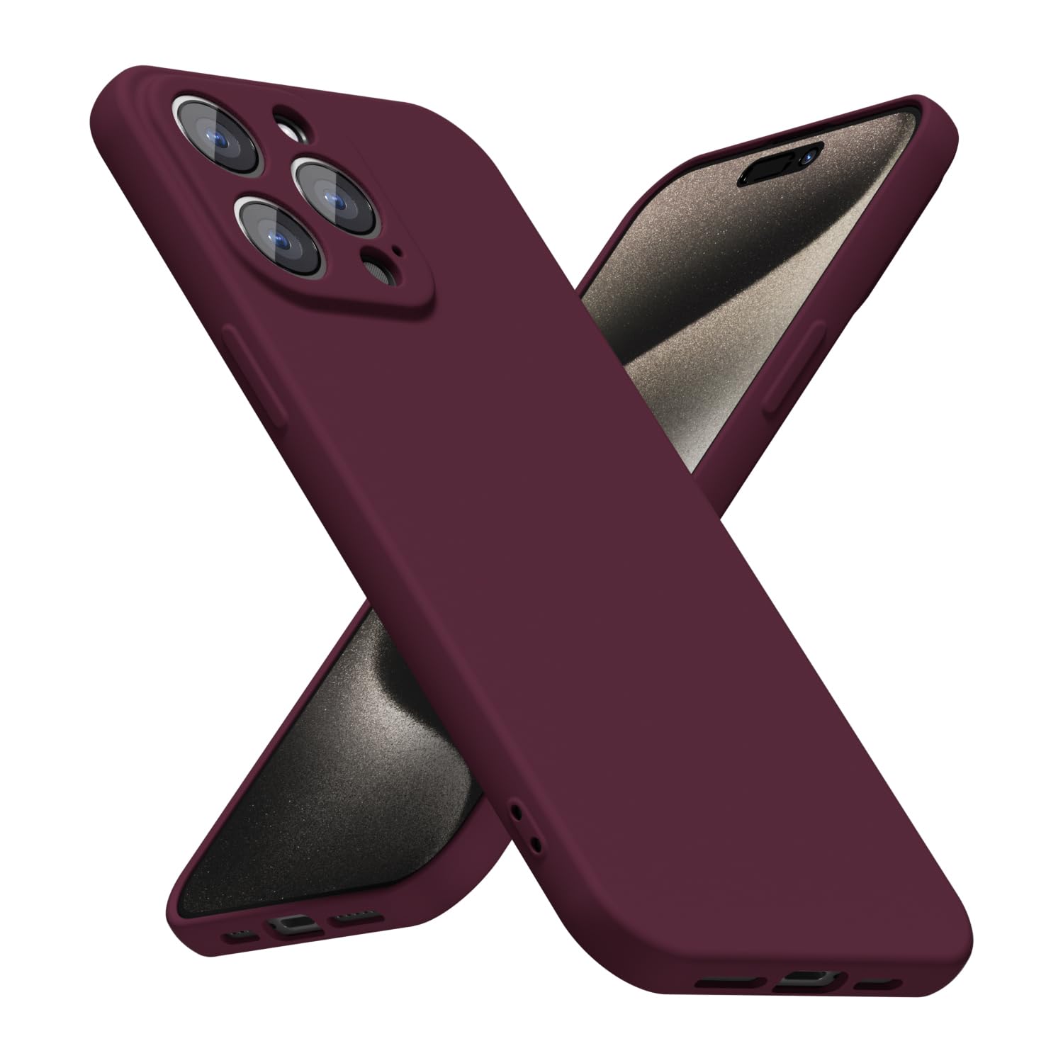 LoeoeL for iPhone 15 Pro Max Phone Case Silicone, Minimalist Ultra Thin Slim Soft Rubber Gel Solid Color Matte TPU Cute Case for Women Men, Girly