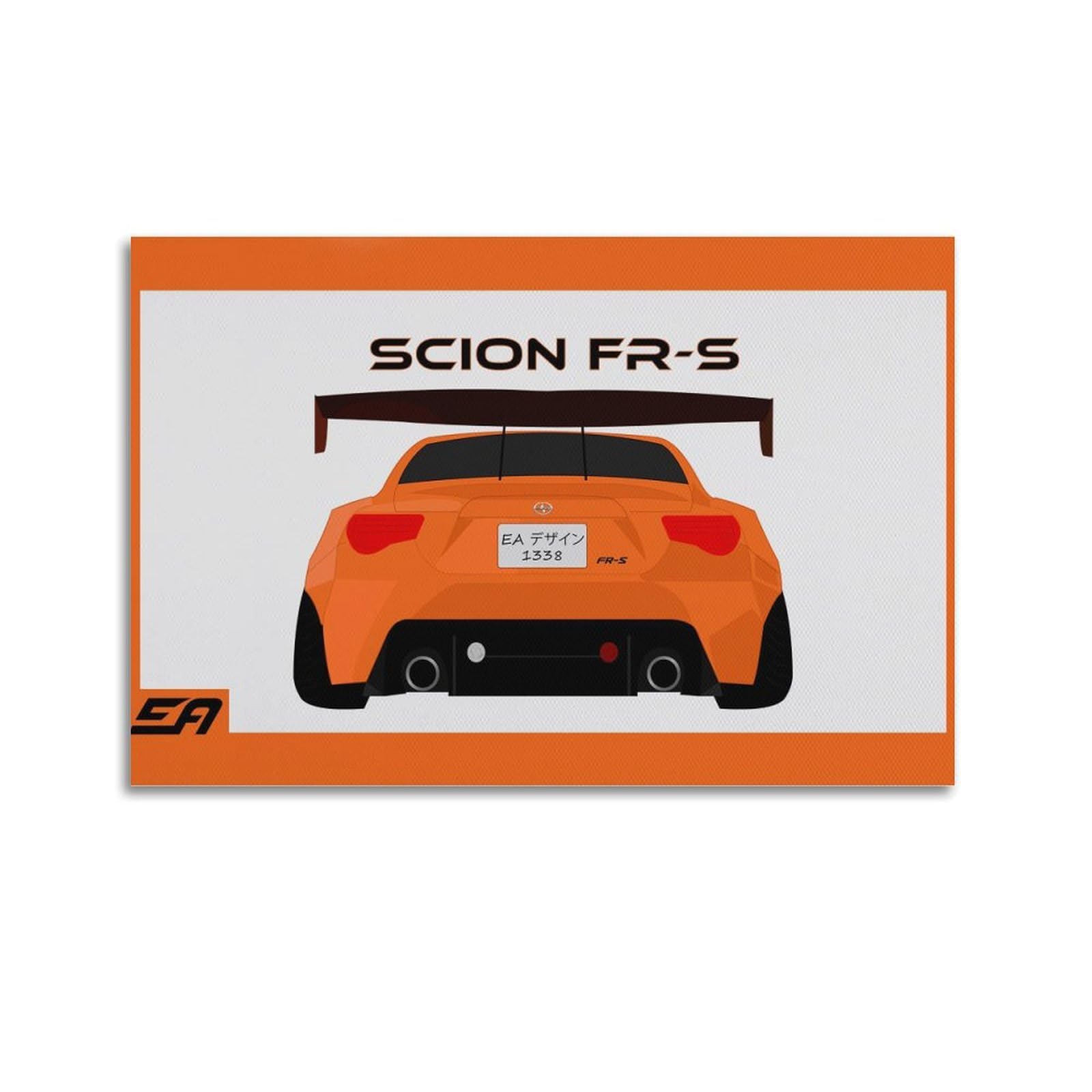 GTTHOK JDM Car Poster Orange GT-86 Japanese Racing Car Decorative Painting Canvas Art Picture 16x24inch(40x60cm)