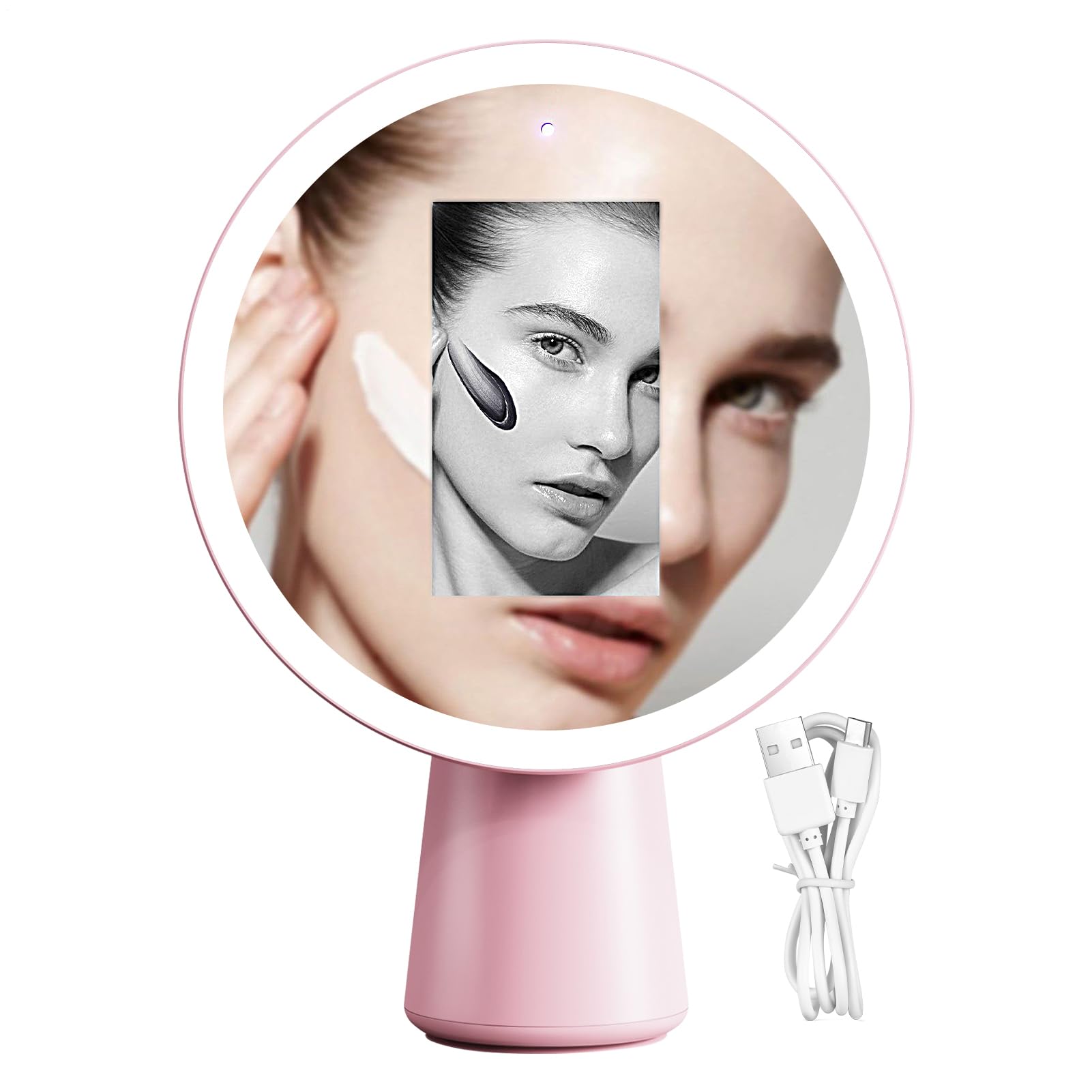 Miroir de Coiffure avec Lumière 7,6 cm Verre Rechargeable