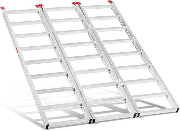 AutoForever 70"L x 50"W Tri-Fold Aluminum Loading Ramp 1500 lb Capacity UTV ATV Motorcycle Ramp