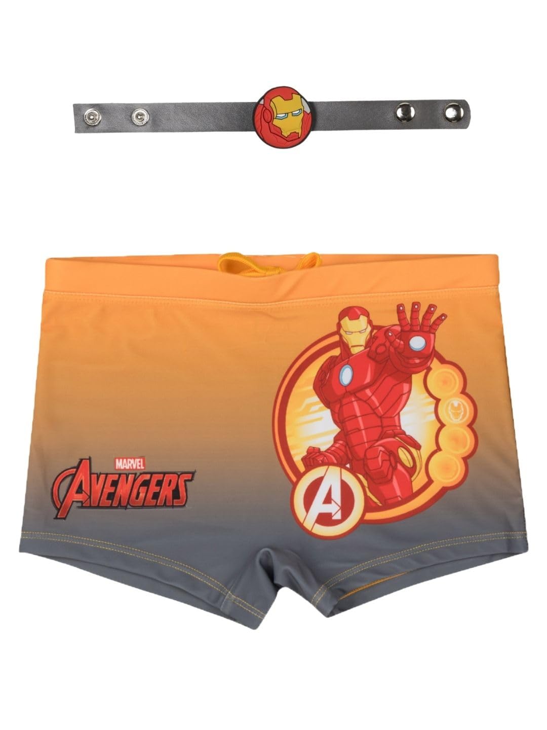 Yellow Bee Officially Licensed Marvel Iron Man Band Rakhi & Swim Shorts Combo with Roli Chawal for Boys – Orange & Grey Return Gift-image-43