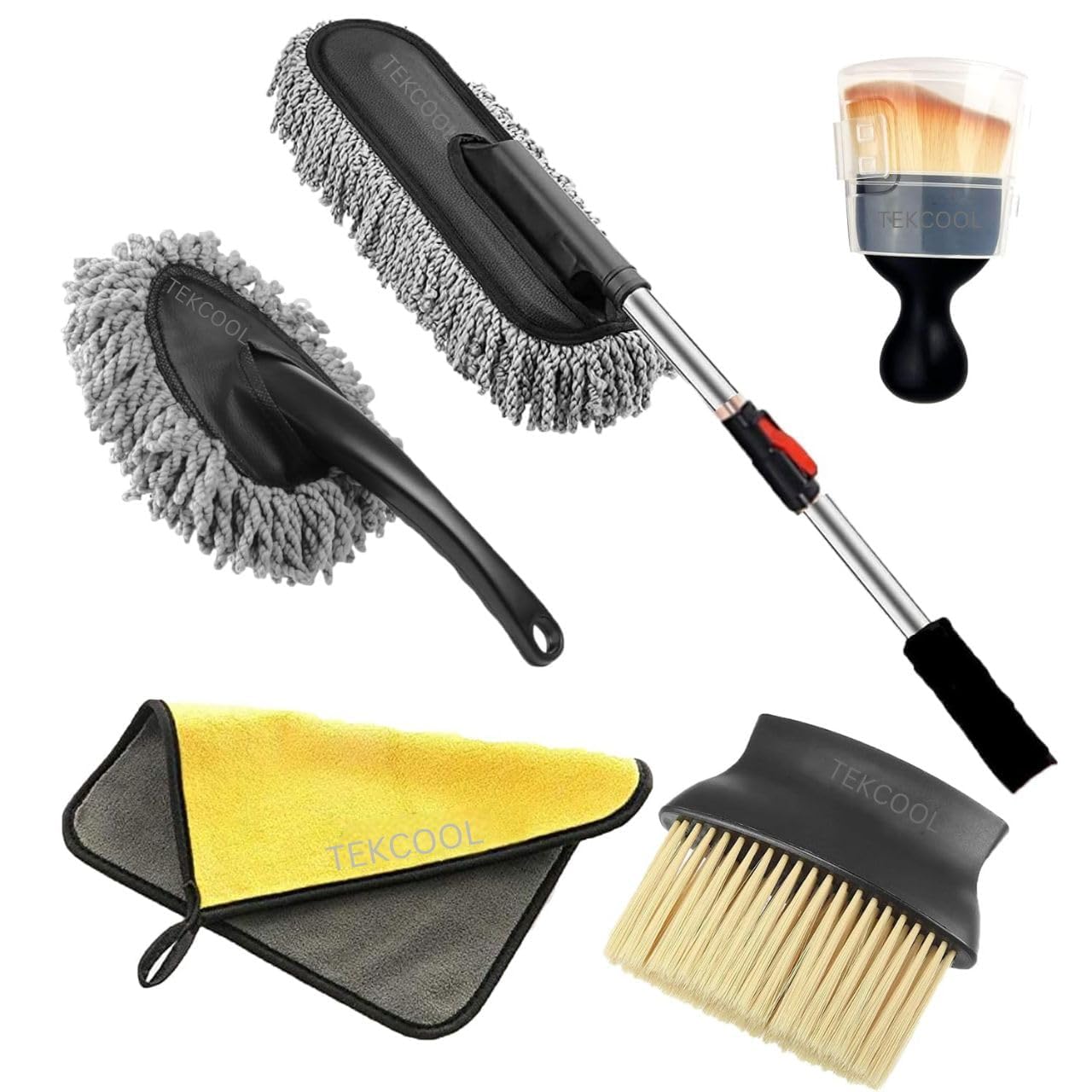Car Duster Kit for, 5 PCS Microfiber Accessories Kit, Dashboard Dust Cleaner, Scratch-Free Interior & Exterior Detailing Tools for Car, Bike & Motorcycle-picture-38