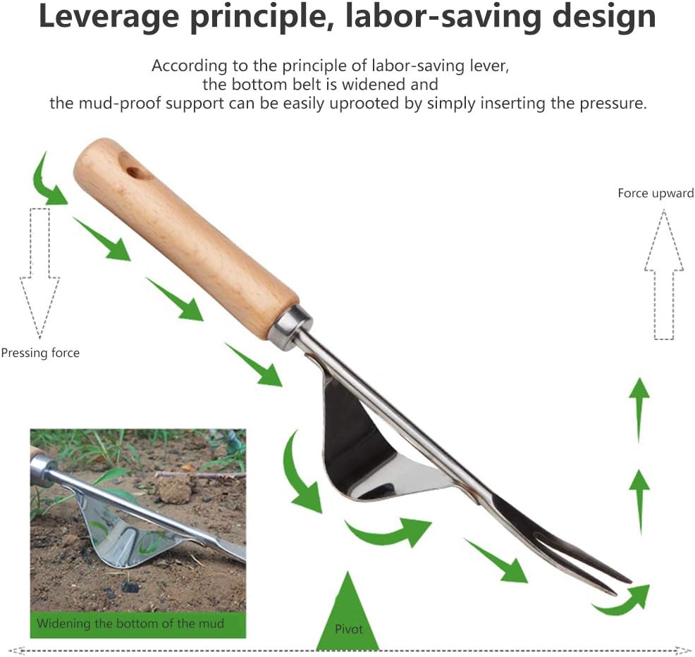 BERNIE ANSEL Hand Weeder Tool,Stainless Steel Manual Weed Puller Bend-Proof,Premium Gardening Tool for Easy Weed Removal and Deeper Digging 2 Pcs : Patio, Lawn & Garden