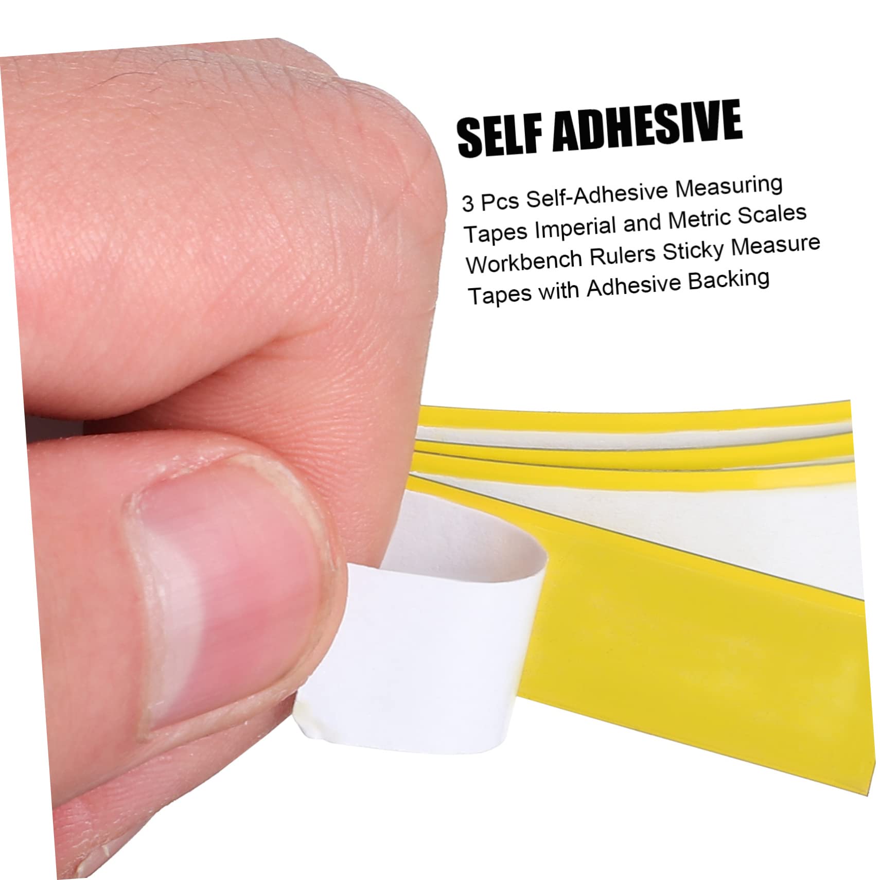 Gadpiparty 12pièces Règle Auto-adhésive Avec Échelles Impériale Et Métrique Tapis De Mesure Adhésif Pour Établis Et De Travail Installation Facile Et Précise