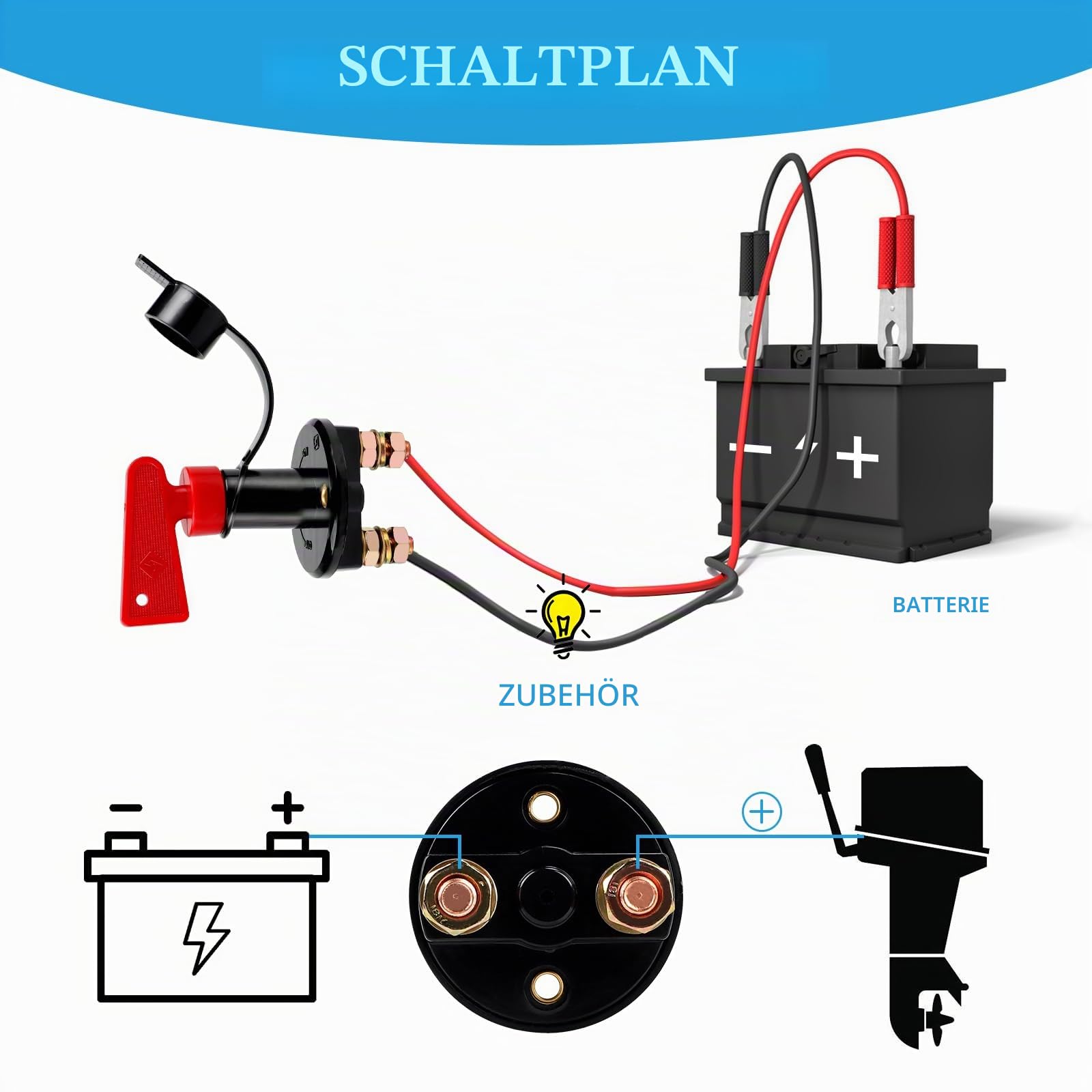 12 V 300 A Batteriehauptschalter Trennschalter Hauptschalter Batterie Boot Auto 12 V 300 A Batteriehauptschalter Trennschalter Hauptschalter Batterie Boot Auto
