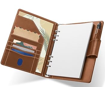 Amazon.co.jp: システム手帳 高級PVCレザー カバー A5 6穴