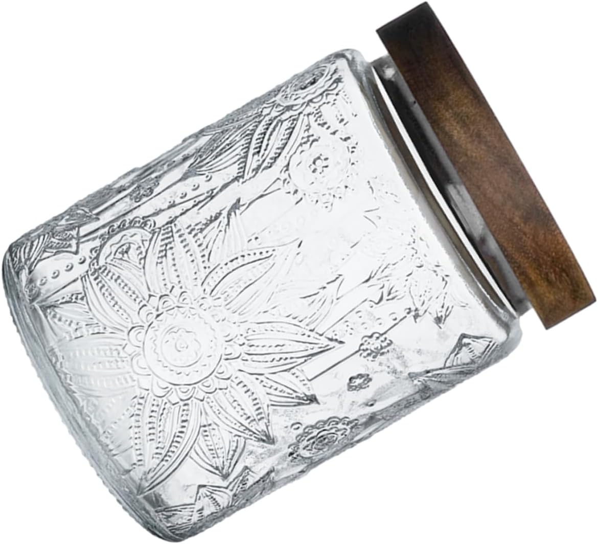 PRETYZOOM 700ml Jar Wide Mouth Lids Coffee Bean Jar for Glass Nut Storage Container PRETYZOOM 700ml Jar Wide Mouth Lids Coffee Bean Jar for Glass Nut Storage Container