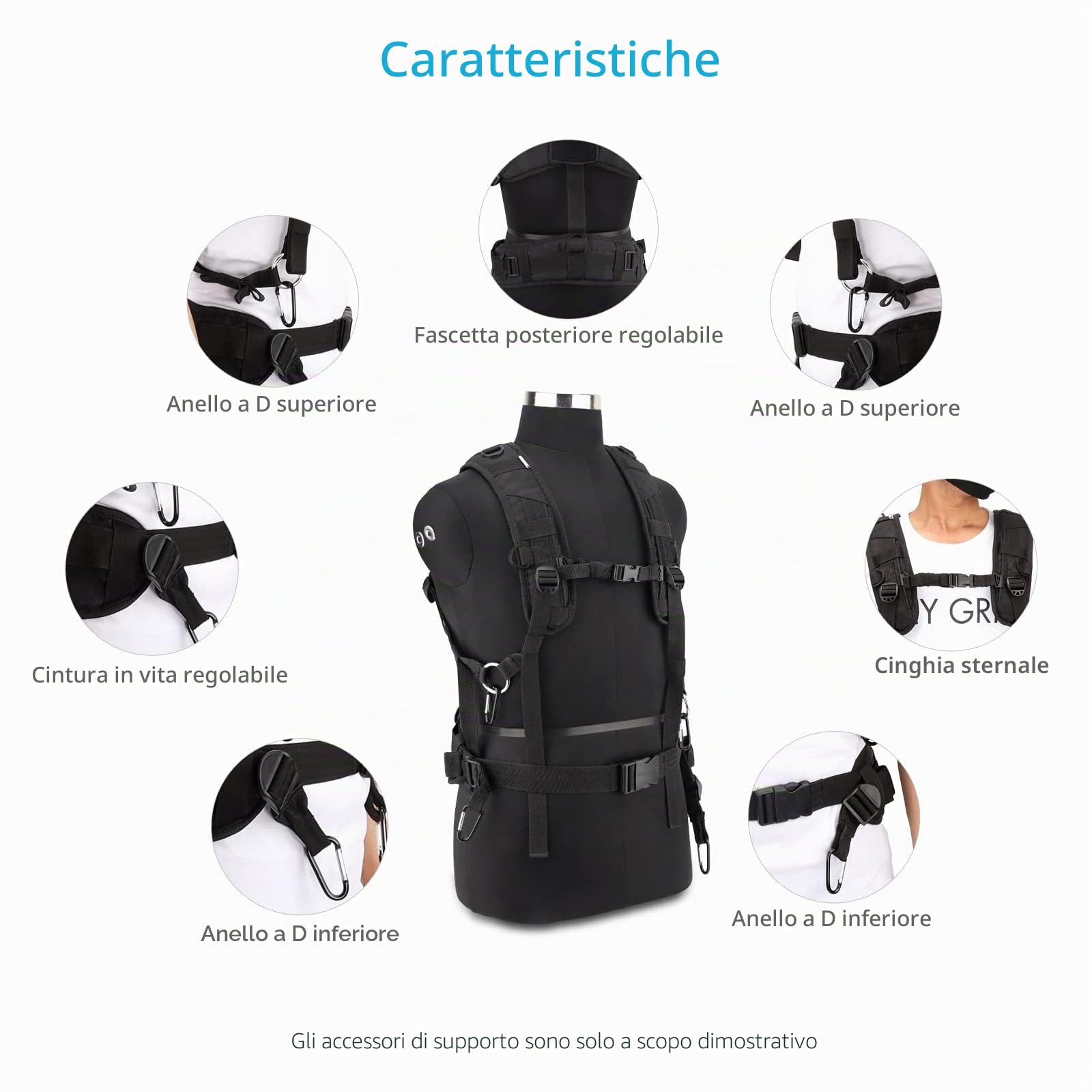 PROAIM Cube Universal Jacket per borse per registratori audio da campo. Gilet regolabile per registratori audio, fonici e mixer audio - Dotato di tasche per accessori. (JK-CBUH-01)