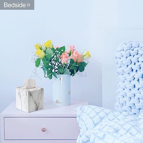 Miniatura 7 de HOUSE DIARY Tapa cuadrada de metal para caja de pañuelos, moderno soporte para pañuelos faciales para tocador de baño, tocadores de dormitorio,