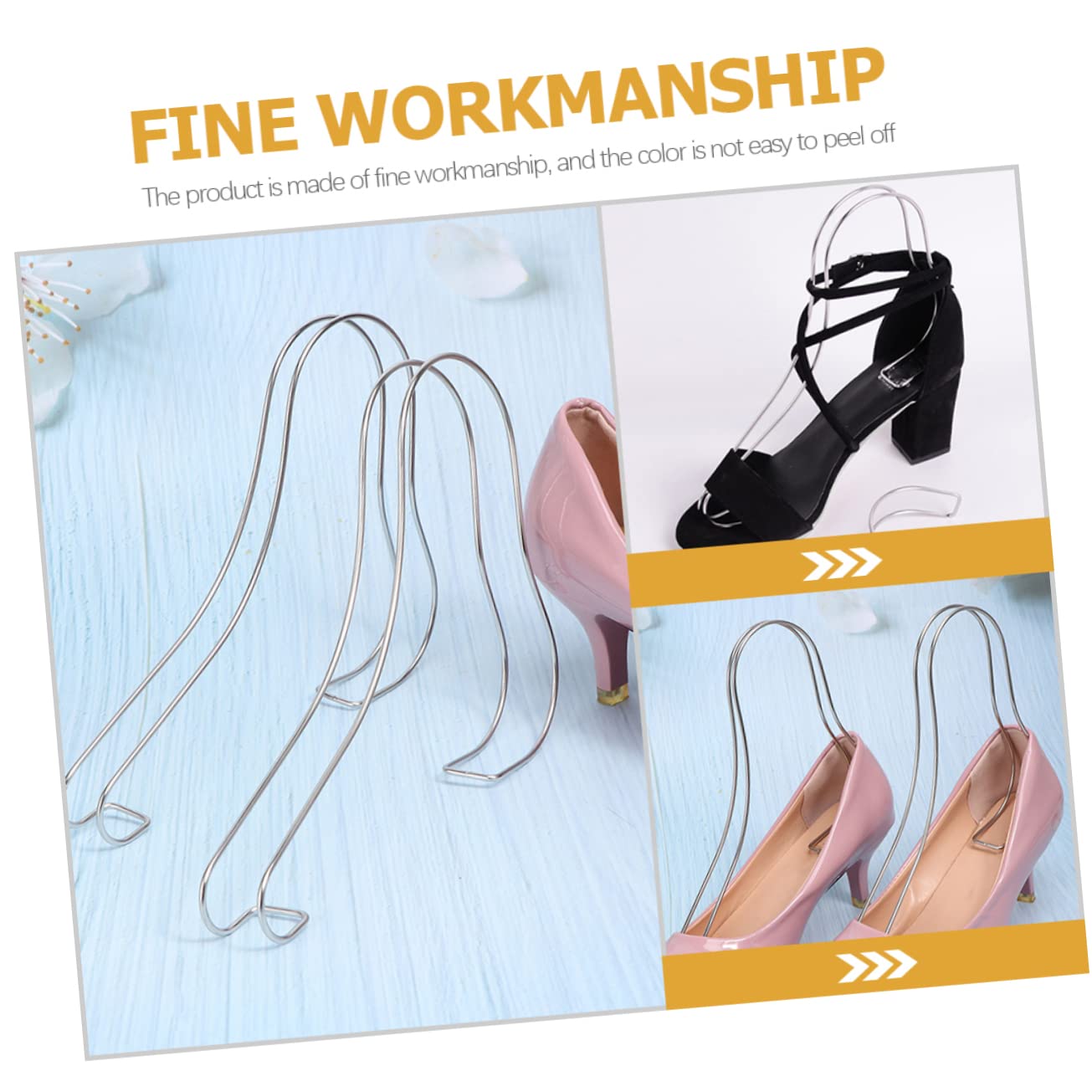 KOMBIUDA 2piezas Soporte Para Exhibición De Zapatos Inoxidable Organizador De Sandalias y Tacones Diseño Curvado Para Mantener Zapatos